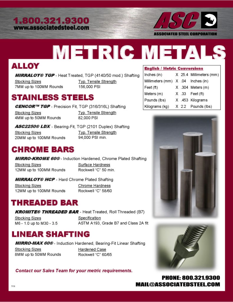 Metrics Metals Flyer (REV2) | Associated Steel Corporation