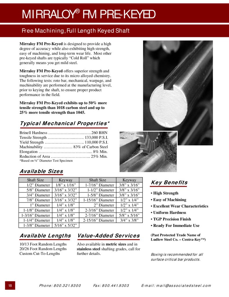 Mirraloy FM Pre-Keyed PDF | Associated Steel Corporation